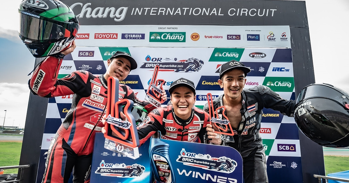 OR BRIC Superbike ชิงชัยสุดมัน "นครินทร์-นทีธาร-มุกข์ลดา" เฉือนโค้งสุดท้ายคว้าชัยสนาม 2