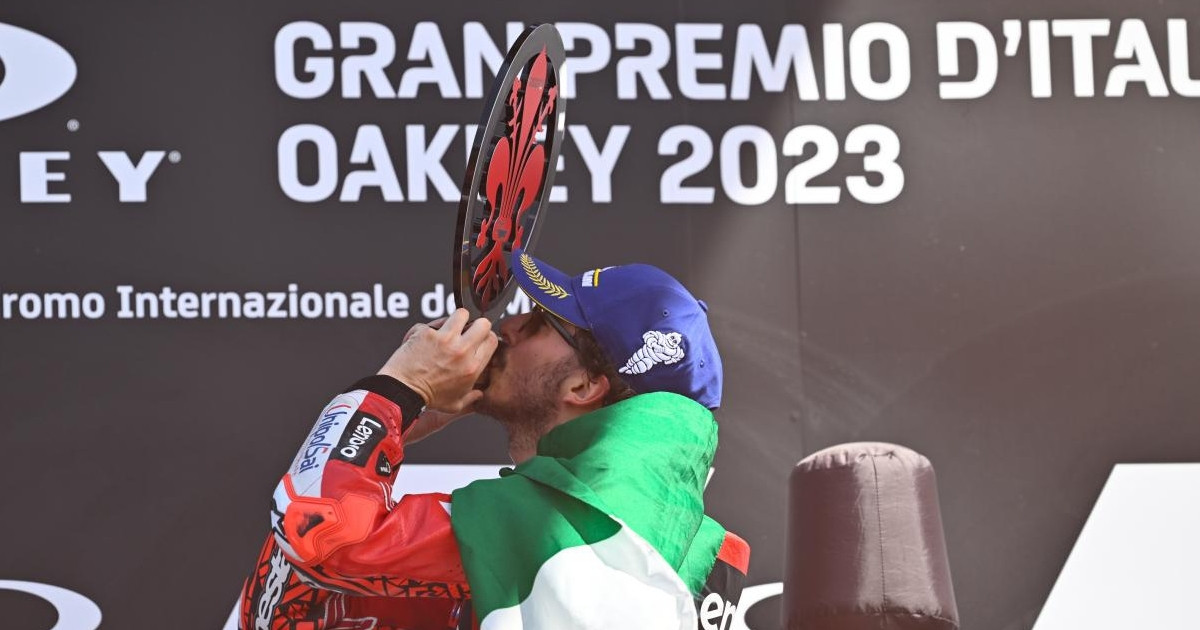 Italian Jobs…Pecco ชาวอิตาเลี่ยน ขี่รถ Ducati เก็บเรียบทุกคะแนนศึก MotoGP 2023 ที่อิตาลี