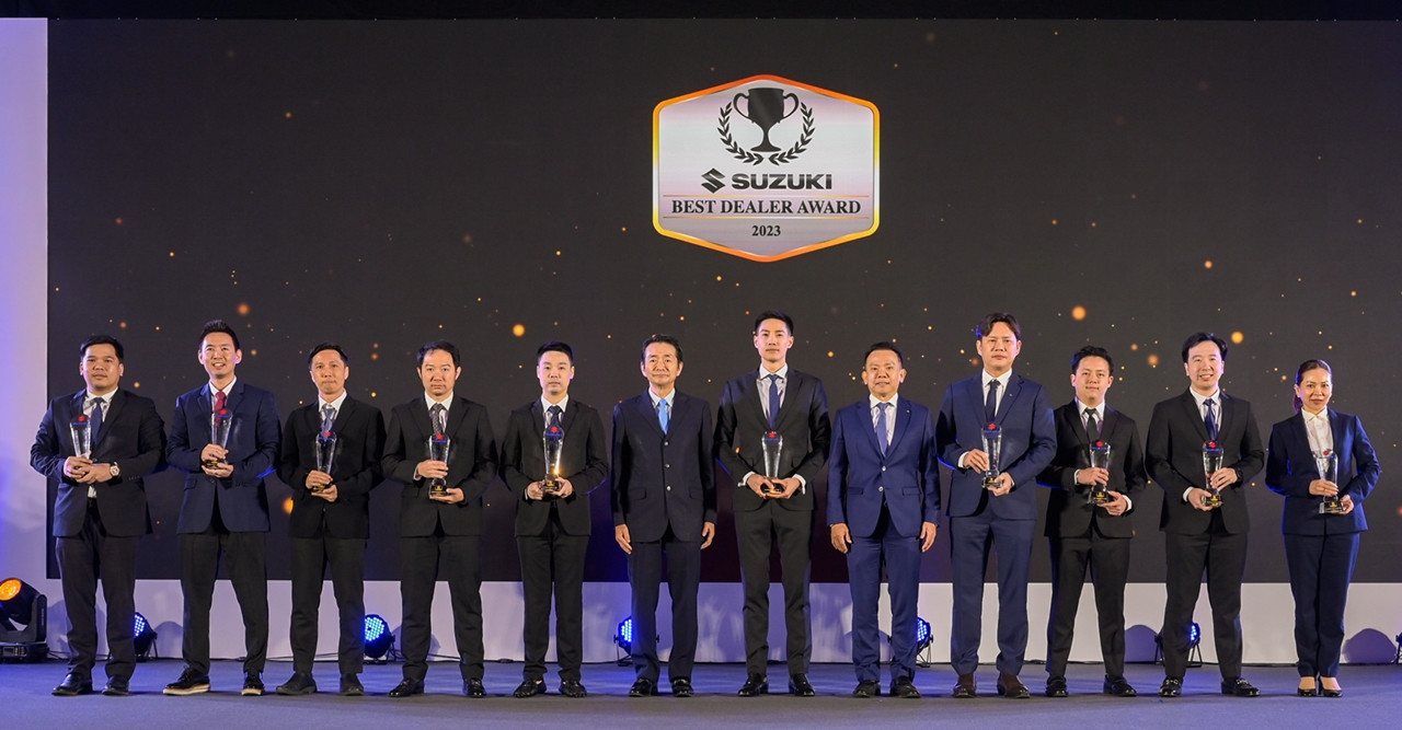 SUZUKI พร้อมสู้ศึกตลาดรถยนต์ในประเทศไทย แถลงนโยบายแผนระยะยาวต่อเนื่อง 7 ปี มอบรางวัลผู้จำหน่ายยอดเยี่ยมประจำปี 2023
