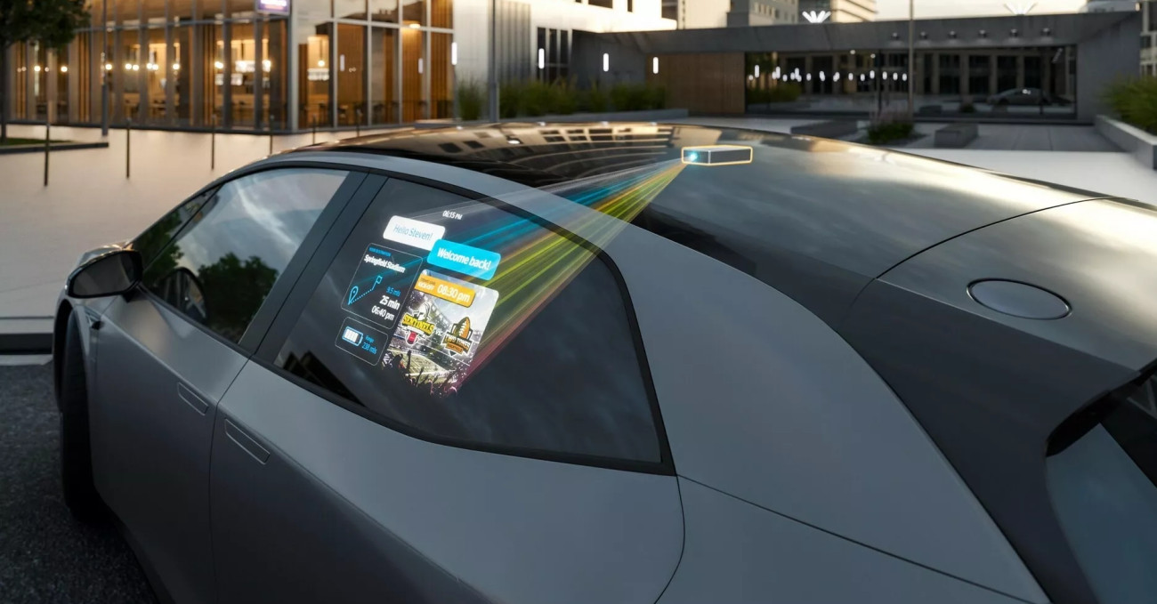 Continental โชว์เทคโนโลยีฉายภาพบนกระจกข้างรถยนต์