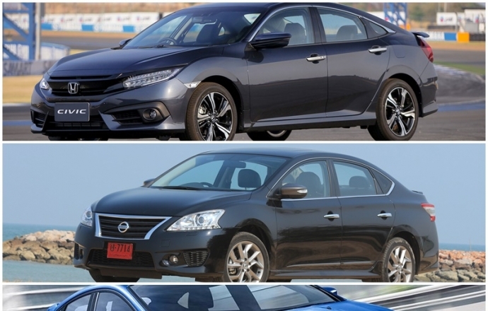 Deft Versus : เรียกน้ำย่อยก่อนเปิดตัว เปรียบมวยสเป็ค คอมแพ็คคาร์พันธุ์ใหม่ เมื่อ Honda Civic VS. Nissan Sylphy turbo VS. Ford Ecoboost