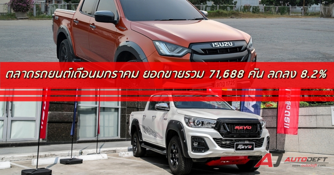 ตลาดรถยนต์เดือนมกราคม ยอดขายรวม 71,688 คัน ลดลง 8.2%