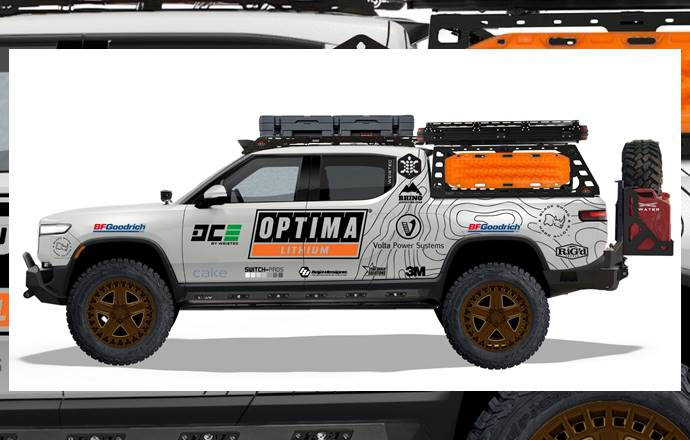 เตรียมเผยรถกระบะไฟฟ้า Rivian R1T แต่งโดย Optima เปิดตัวงาน SEMA